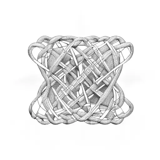 An Abstract Representation Of Dna Strands Intertwined With Mathematical Equations In The Background