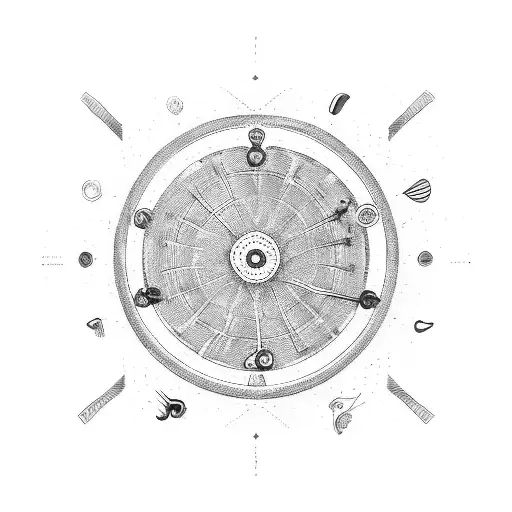 A Mountainbike Wheel Composed Of Symbols Representing Freedom