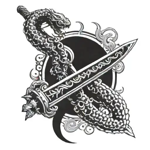 Katana With Centipede