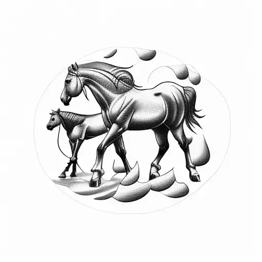 Circle A With Horses And Cattle