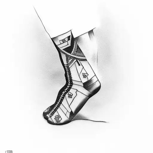 Ankle Tattoo With Black Band And Quote Around The Top With 11 And 23 Below The Band