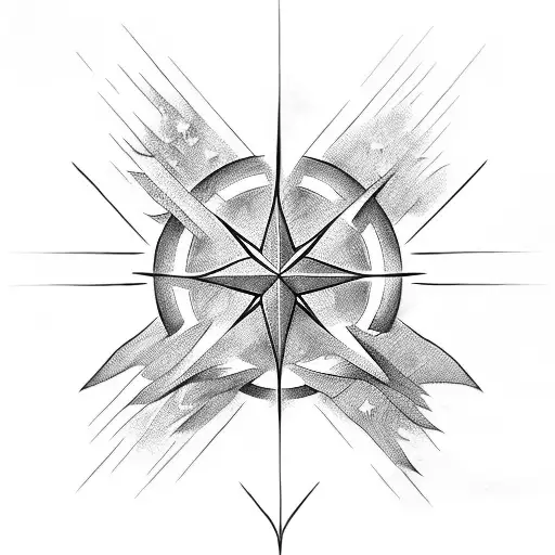 North Star With Cursive Letters M And A