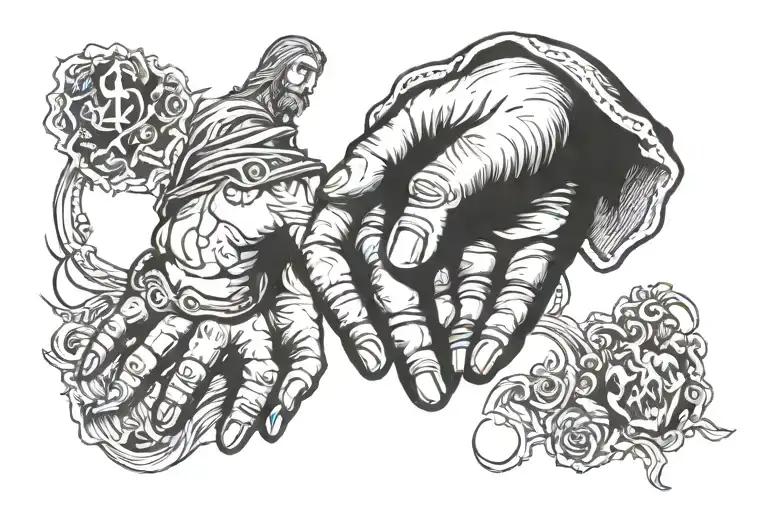 The Fight On The Hand Of Jesus And The Demon