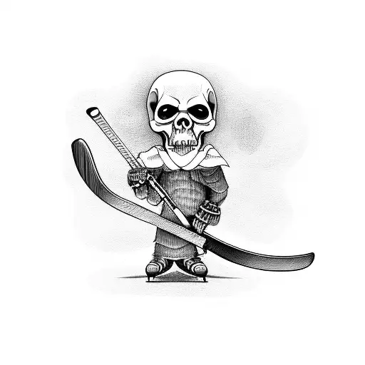 Grim Reaper With Hockey Stick