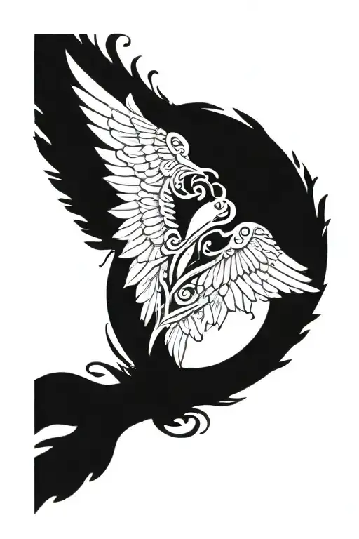 Semi Colon Surrounded By Angel Wings