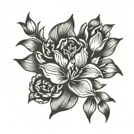 An Ohana Symbol Made Of Colorful Tulips