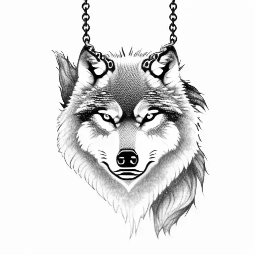 A Majestic Wolf Wearing An Aries Necklace