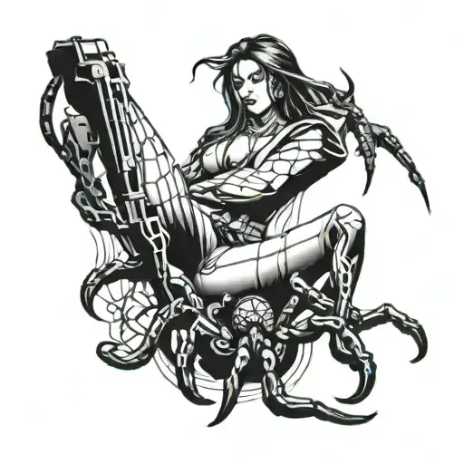 Spider Widow Legs With A Gun Body