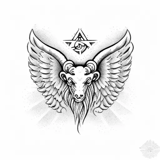 Aries Symbol With Angel Wings