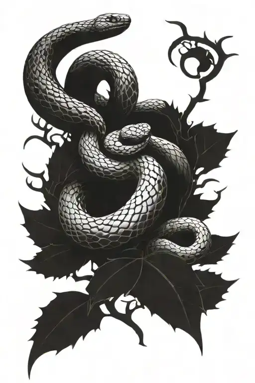 Snake Wrapped Around Thorns