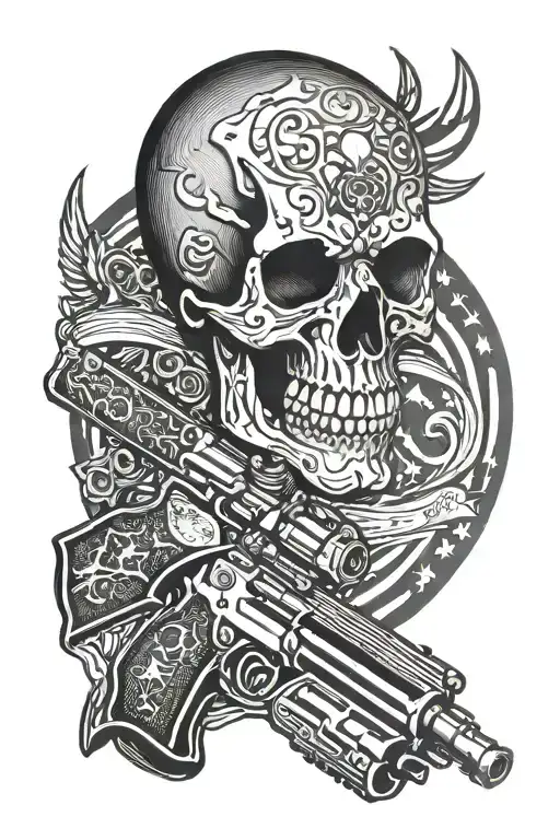 Skull Gun America Forearm