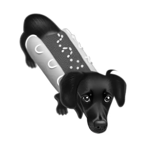 A Dog In A Hot Dog Costume
