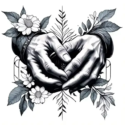 Paradox Tattoo With Hands And Nature