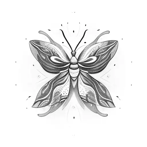 Moth On A Leave Pattern