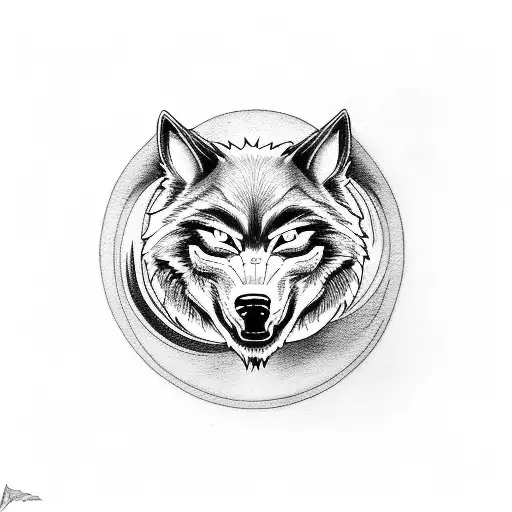 Werewolf In Front Of The Full Moon