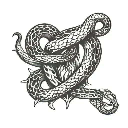 Snake Wrapped Around A Bleeding Heart