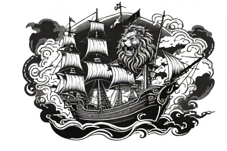 Lion On A Pirate Ship