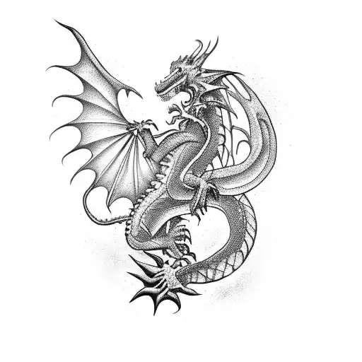 A Fierce Dragon Wrapped Around A Briefcase Symbolizing The Power And Success In Business