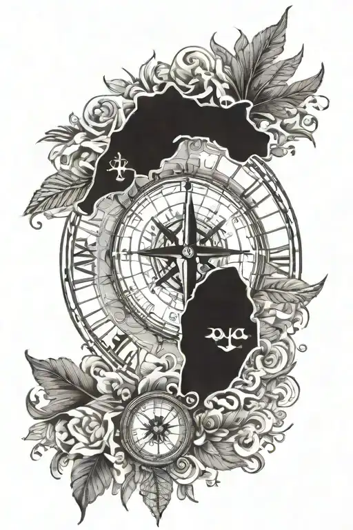 State Of Florida With A Compass