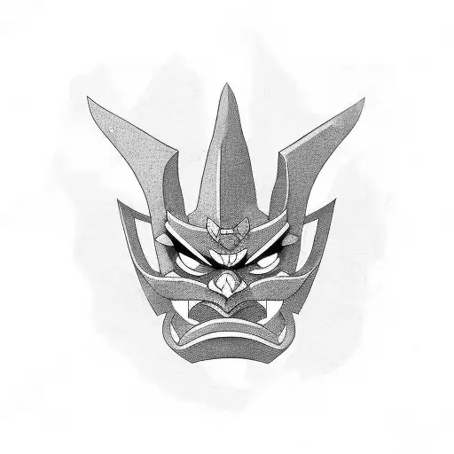Japanese Black Oni Mask