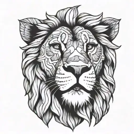 Tatoo Lion Face