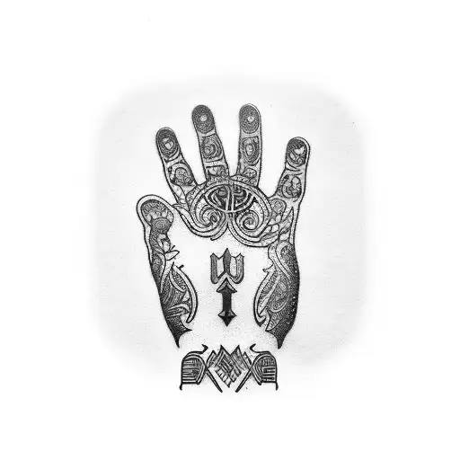 Cover Up For Half An Inch Big Om Sign On Top Of Hand