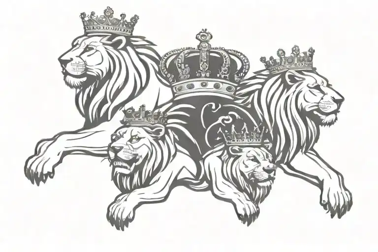 Lions With Crown