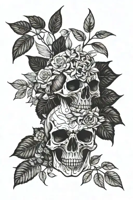 Plant And Skull Made