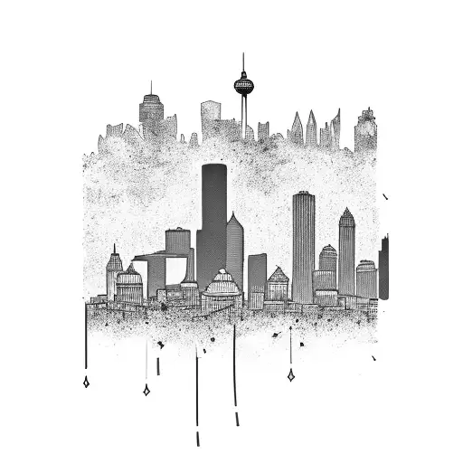 A Boston Skyline With Marvel Superheroes Flying Above