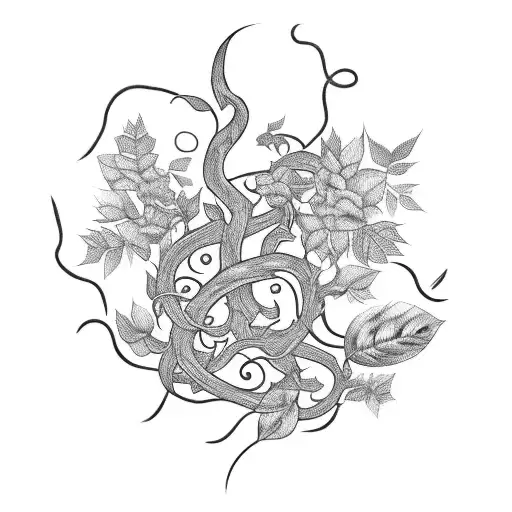 A Guitar With Vines Growing Around It