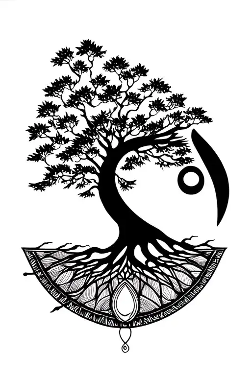 Eye Of Horus Surrounded By Tree Of Life
