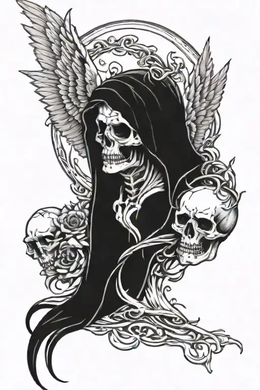 Angel Of Death With Skull Face