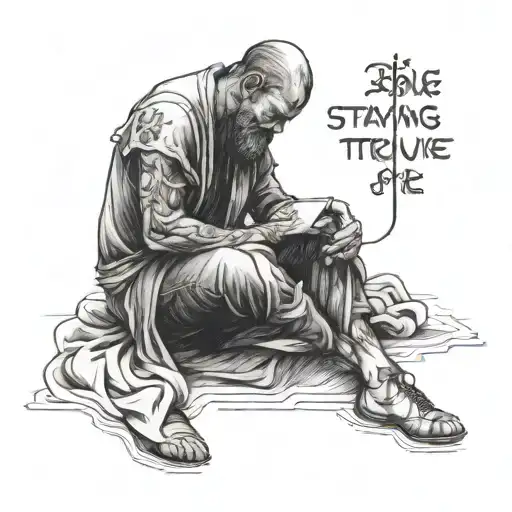 A Bible Verse On Staying True To Myself With Me Praying On My Knees And God Hugging Me From Behind