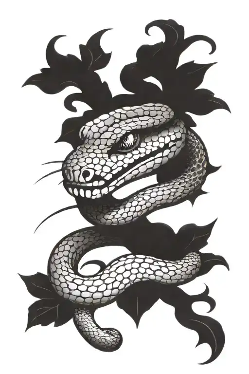 Snake With A Nail In Its Head