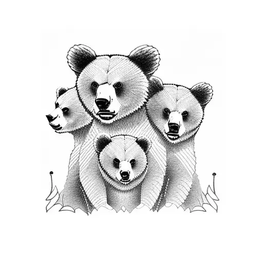 3 Bear Cubs Crossing A Road