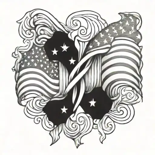 Gemini American Flag Intertwined Within