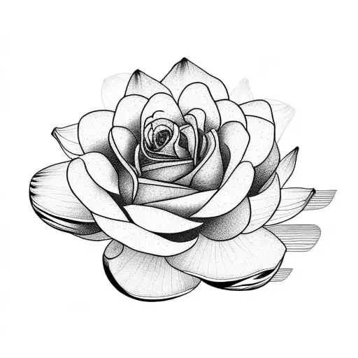 Rose And Waterlily And Chrysanthemum And Iris