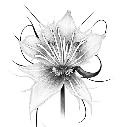 Katanas Crossing With Spider Lily Flower In Between