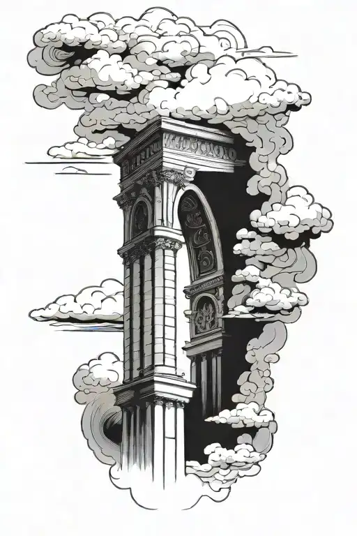 Roman Arches With Clouds