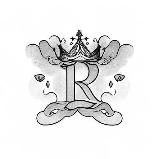 Letter R Gothic Font Representing My Daughter Name And A Queen Crown