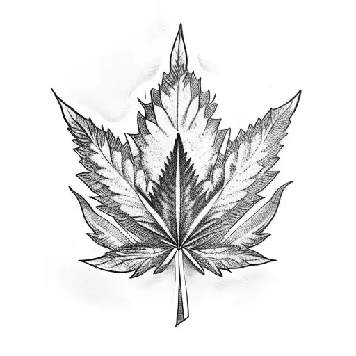 Cannabis Leaf And Roots