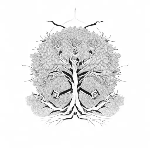 A Family Tree With Roots Representing Different Travel Destinations