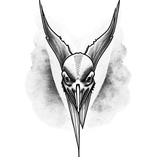 Raven In A Blackwork Style With Occult Symbolism