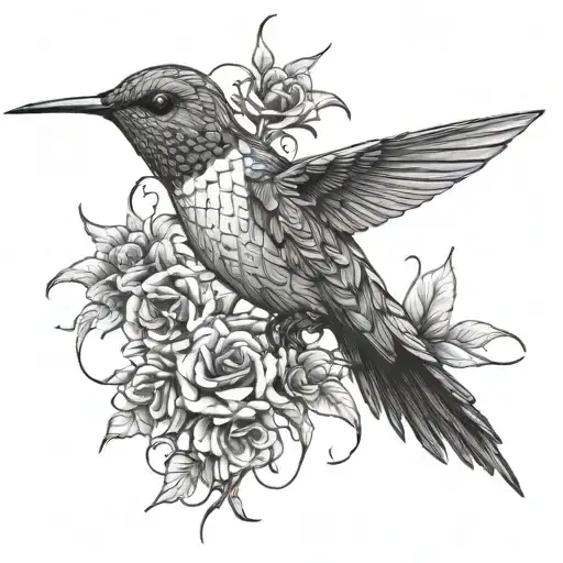 Hummingbird With Thorns Growing