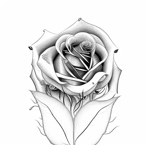 Rose With Stem Ending In Tears Over Woman Face