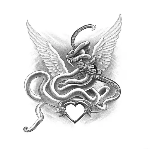 Cupid Fighting Snake