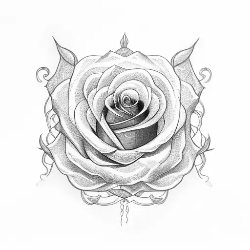 A Majestic Rose Serpent Wrapped Around A Blooming Rose