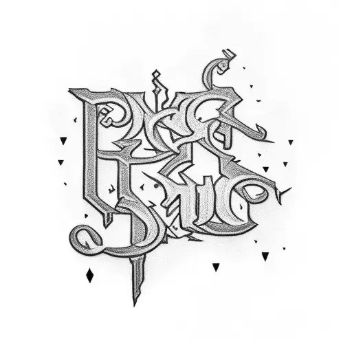 Stylized Black Work Lettering J A F I S I