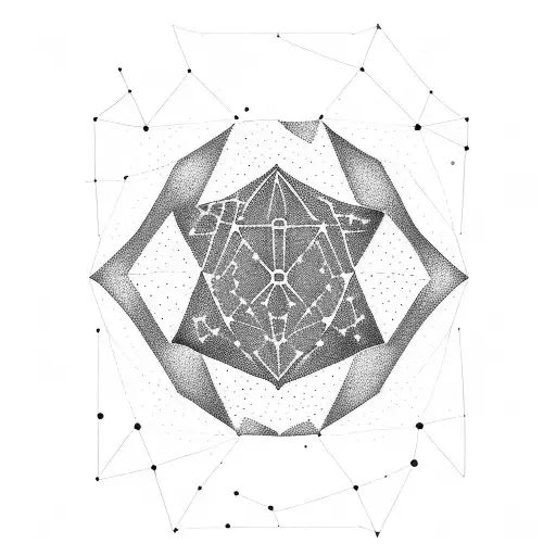 A Constellation Of Stars Forming The Shape Of A Mountain Range