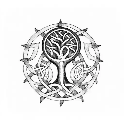 Celtic Tree Of Life Half Sleeve